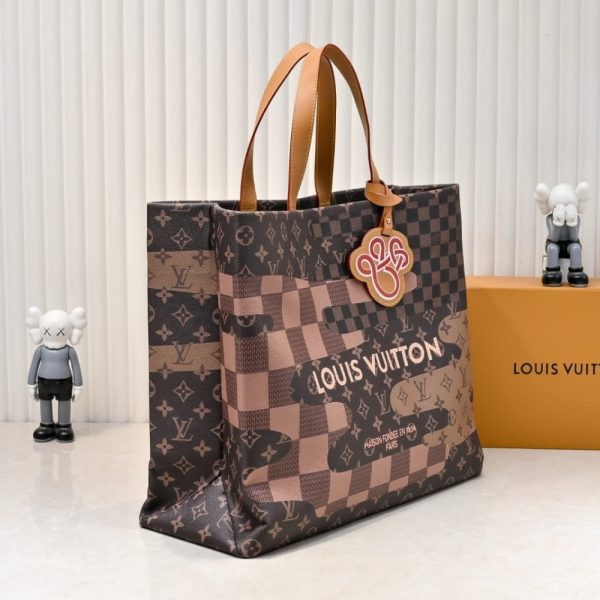 LOUIS VUITTON SHOPPER TOTE MM MONOGRAM CANVAS BROWN 40CM M15274