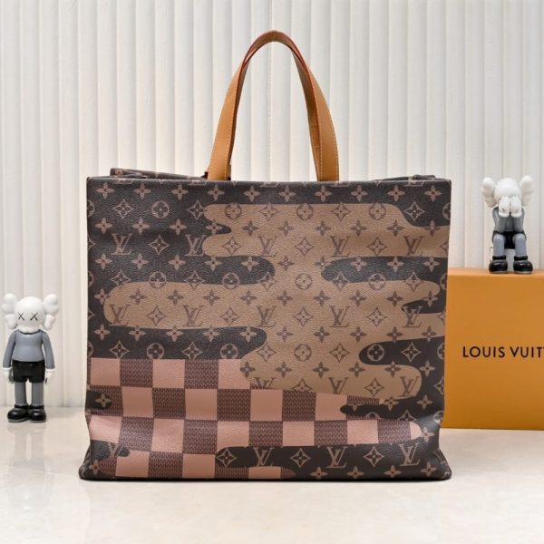 LOUIS VUITTON SHOPPER TOTE MM MONOGRAM CANVAS BROWN 40CM M15274