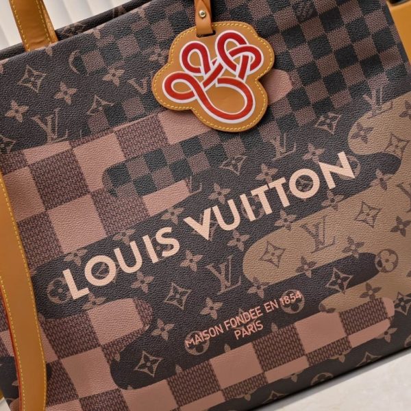 LOUIS VUITTON SHOPPER TOTE MM MONOGRAM CANVAS BROWN 40CM M15274