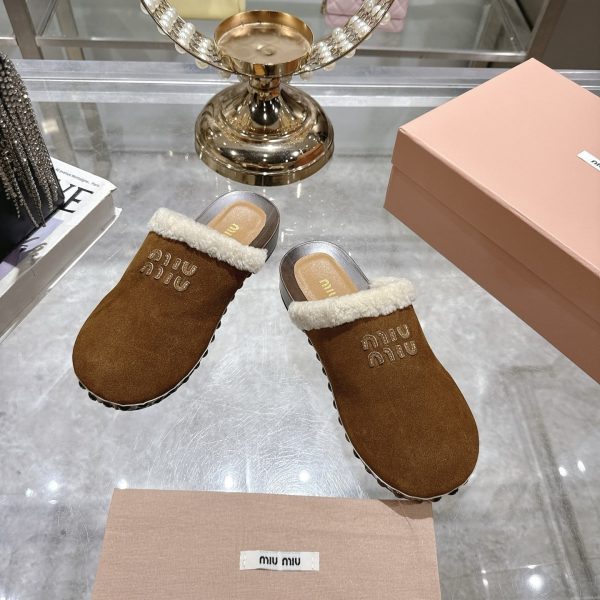 MIUMIU SUEDE CLOGS COCOA BROWN 5Z504E Z0G F0324 F ZF30