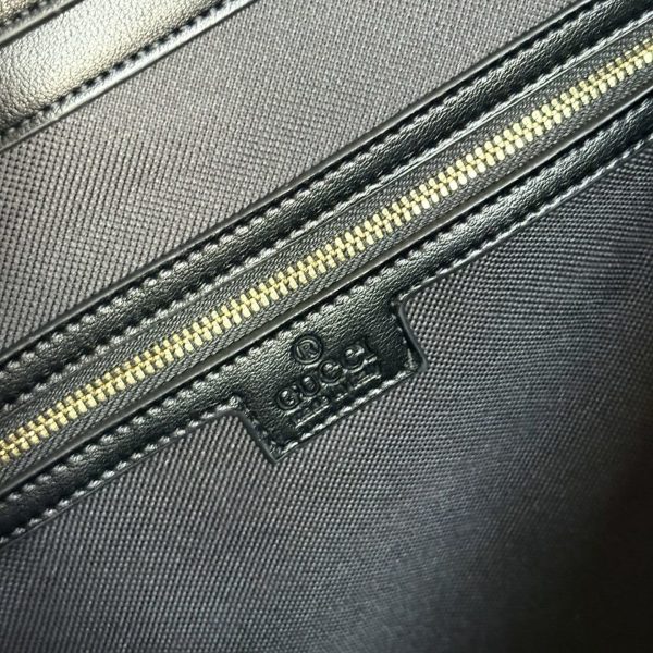 GUCCI GG EMBLEM LARGE TOTE BAG BLACK 37CM ‎847455 AAFDV 1000