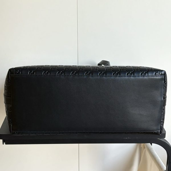 GUCCI GG EMBLEM LARGE TOTE BAG BLACK 37CM ‎847455 AAFDV 1000