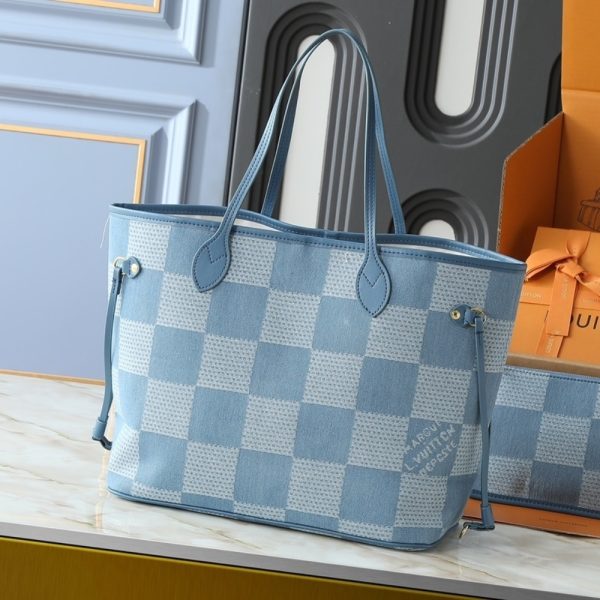 LOUIS VUITTON NEVEREVERFULL DENIM BLUE 31CM N00198