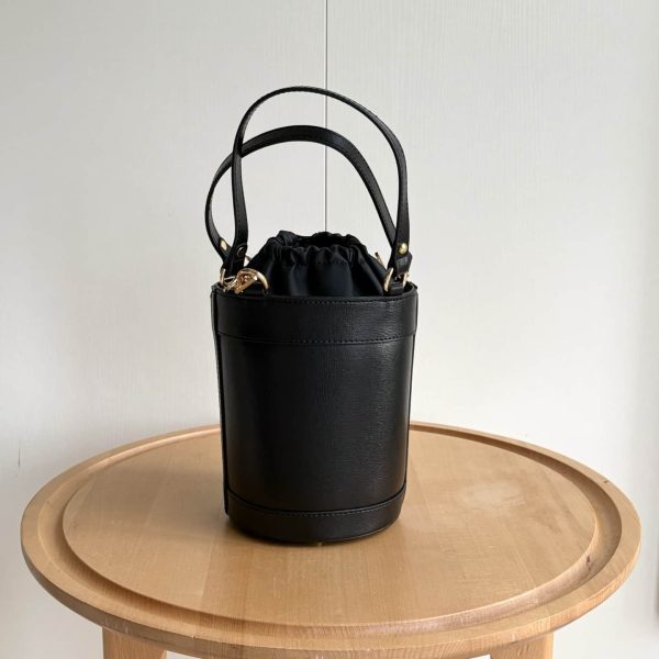 GUCCI HORSEBIT 1955 SMALL BUCKET BAG BLACK 16CM 637115 1DBYG 1000