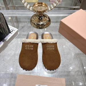 MIUMIU SUEDE CLOGS COCOA BROWN 5Z504E Z0G F0324 F ZF30