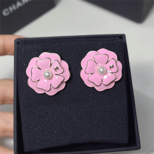 CHANEL CAMELLIA EARRINGS PINK ABG218 B21624 U3368