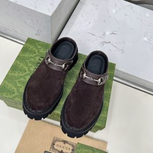 GUCCI WOMEN MULE WITH HORSEBIT DARK BROWN 835829 AAE3R 2042