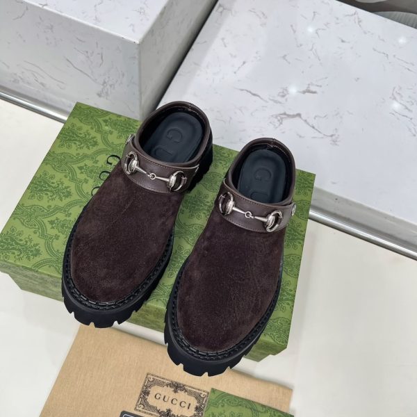 GUCCI WOMEN MULE WITH HORSEBIT DARK BROWN 835829 AAE3R 2042