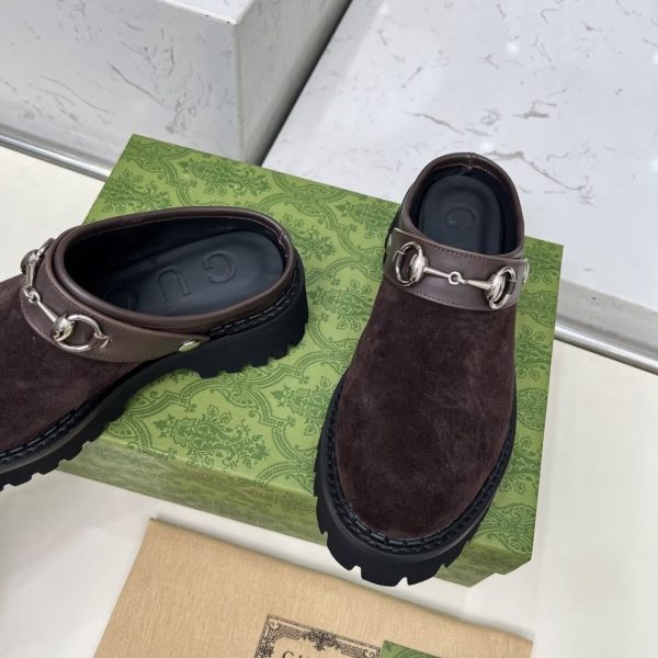 GUCCI WOMEN MULE WITH HORSEBIT DARK BROWN 835829 AAE3R 2042