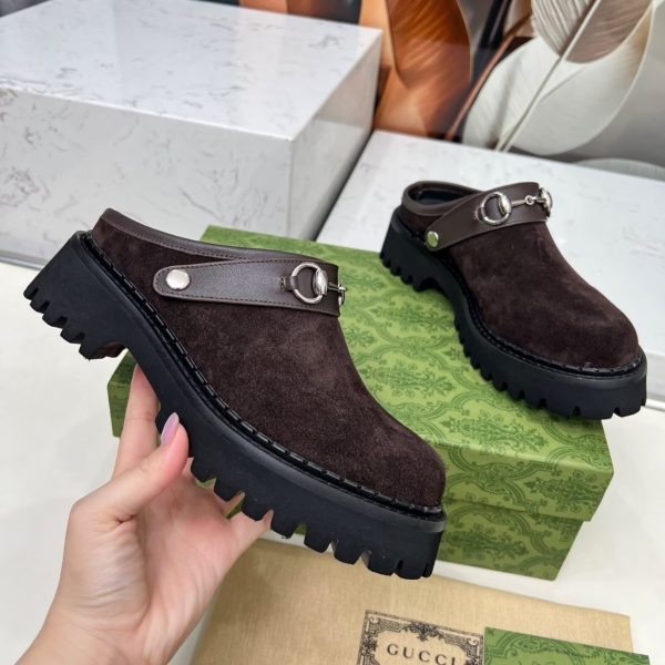 GUCCI WOMEN MULE WITH HORSEBIT DARK BROWN 835829 AAE3R 2042