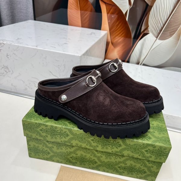 GUCCI WOMEN MULE WITH HORSEBIT DARK BROWN 835829 AAE3R 2042