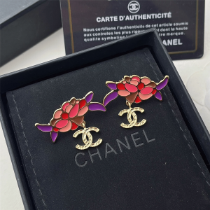 CHANEL PENDANT EARRINGS GOLD AND MULTICOLOUR ABF933 B21129 U2138