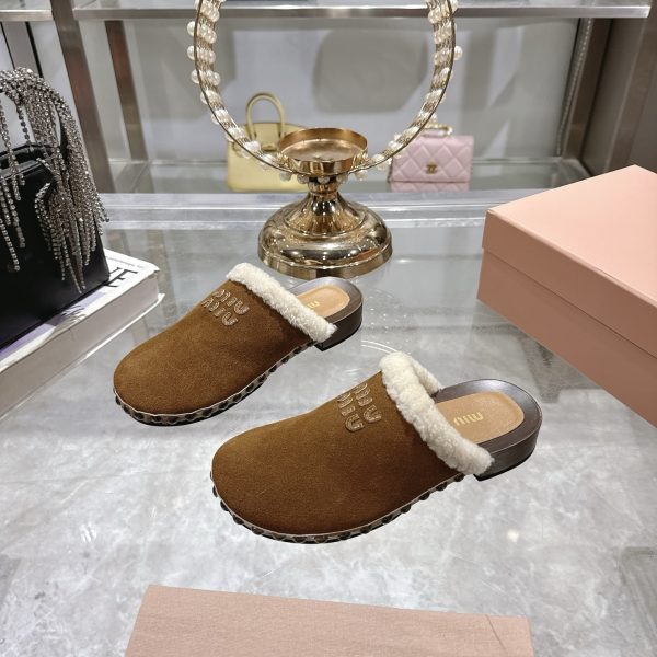 MIUMIU SUEDE CLOGS COCOA BROWN 5Z504E Z0G F0324 F ZF30