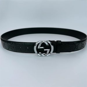 GUCCI INTERLOCKING G BUCKLE BELT BLACK