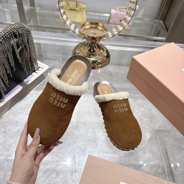 MIUMIU SUEDE CLOGS COCOA BROWN 5Z504E Z0G F0324 F ZF30