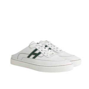 Hermes Keep Sneaker Blanc And Vert Bouteille H251913ZH14400