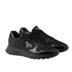 Prada Prax 01 Re Nylon And Brushed Leather Sneaker Black 2EE369 3LF5 F0632 F G000