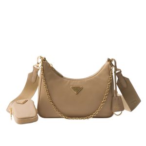 PRADA RE EDITION 2005 RE NYLON BAG CAMEL 22CM 1BH204 R064 F0Y8C V V9L