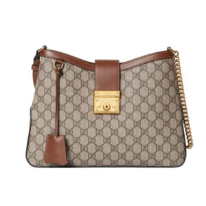 Gucci Padlock GG Medium Shoulder Bag Brown 33Cm