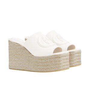 GUCCI WOMEN'S INTERLOCKING G SANDAL WHITE