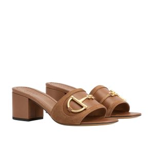 GUCCI WOMEN'S SLIDE SANDAL WITH HORSEBIT LIGHT BROWN  ‎834421 AAEXM 2718