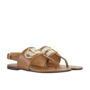 GUCCI WOMEN'S THONG SANDAL WITH HORSEBIT LIGHT BROWN 834431 AAEZJ 2744