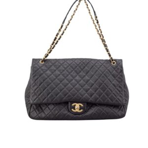 Chanel XXL Airline Classic Travel Flap Bag Caviar  Black Gold Hardware 46Cm