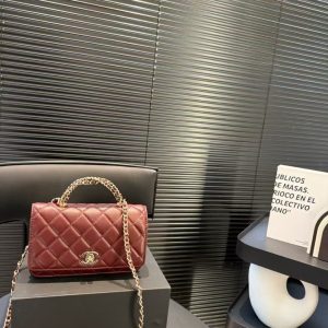 Chanel Clutch bag with chain red