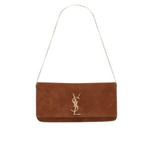 Saint Laurent Reversible Kate Medium In Suede Brown 22Cm 5538041S78W7761