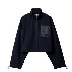 Miumiu Zippered Fleece Jacket Navy