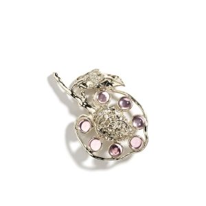 Chanel Brooch Metal Glass And Strass Gold Pink