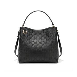 Gucci GG Emblem Small Bucket Bag Black 25Cm