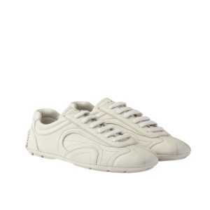 Prada Montecarlo Re Edition 2005 Antiqued Nappa Leather Sneakers Chalk White