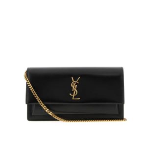Saint Laurent Sunset Clutch Black  22Cm