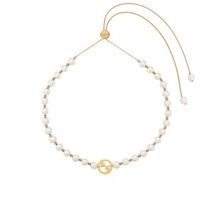 Gucci Interlocking Pearl Necklace Gold