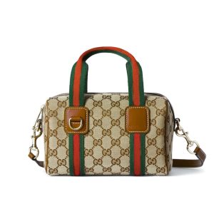 Gucci Mini GG Handbag Beige And Brown GG Canvas 20Cm