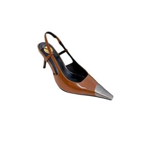 YSL JEANNE slingback pumps in glazed leather