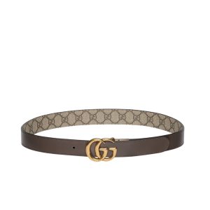 Gucci GG Marmont Reversible Belt Brown Leather 659417 92TIC 8358