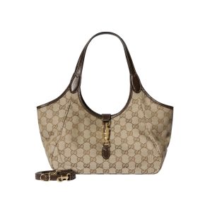 Gucci Mercato Small Tote Bag Sand And Brown GG Canvas 25cm