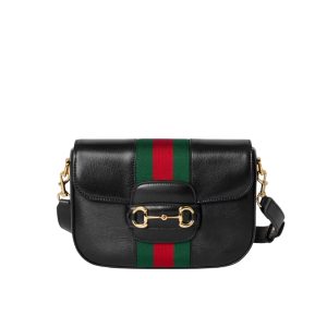 Gucci Horsebit 1955 Small Shoulder Bag Black Leather 21cm